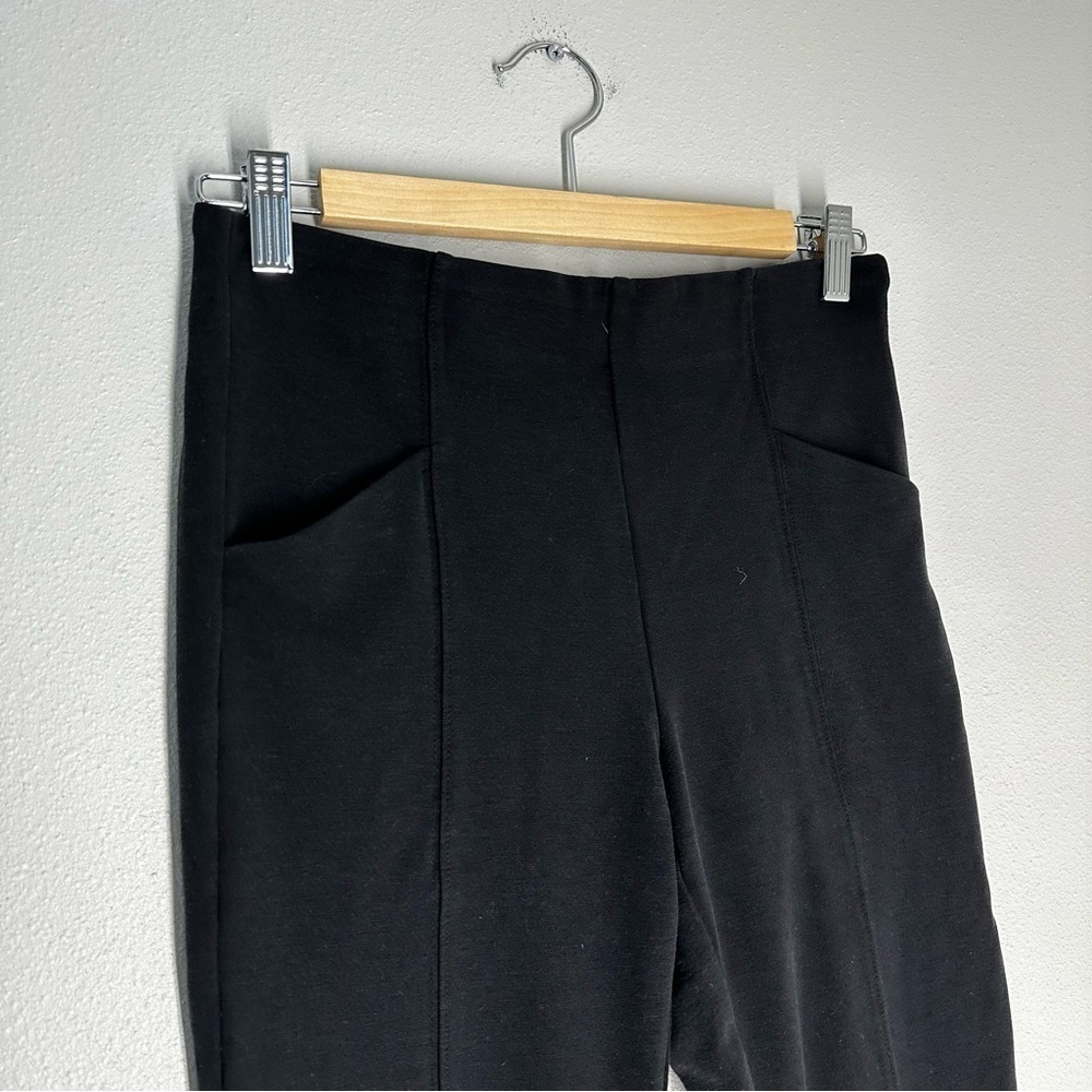 Athleta Siena Skinny Pants Black Ponte Fabric Size 4 Women’s Elastic Waist Zip - Picture 8 of 13